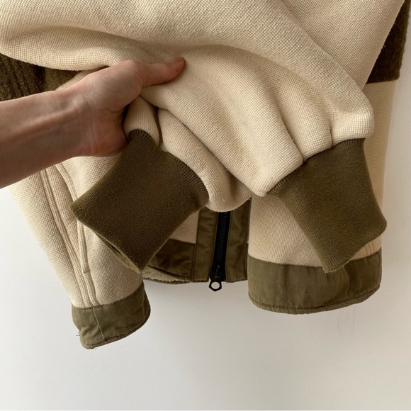 Denham : Sherpa Lined Knit + Felt Patch Asymmetric Zip Jacket : Medium - Picture 3 of 16